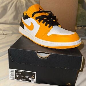 Air Jordan 1 Low Orange and White Sneakers